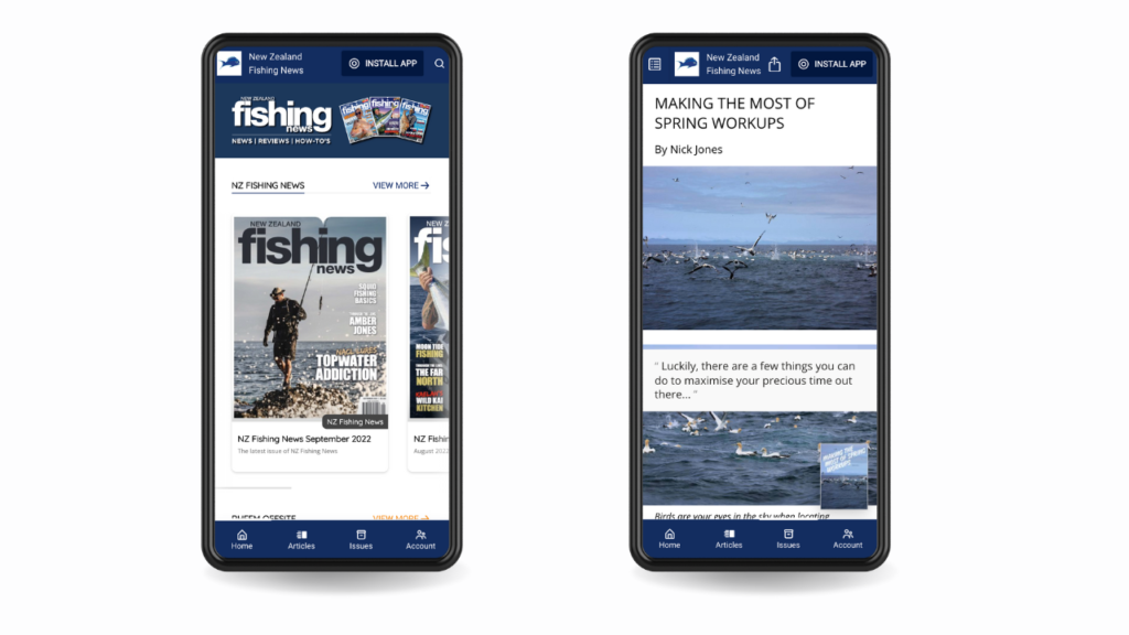 new zealand fishing digital magazine powered by magloft universal app