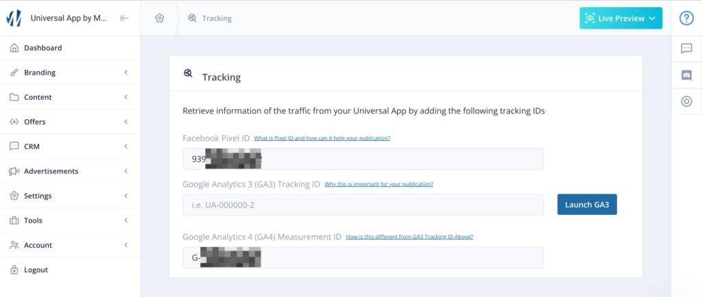 Connecting GA4 Measurement ID to MagLoft's Universal App